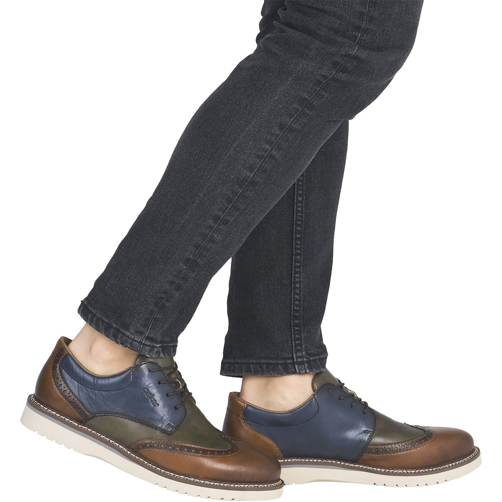 Rieker Alan 04504-90 Men's Lace Up Shoes Muskat/Forest/Royal