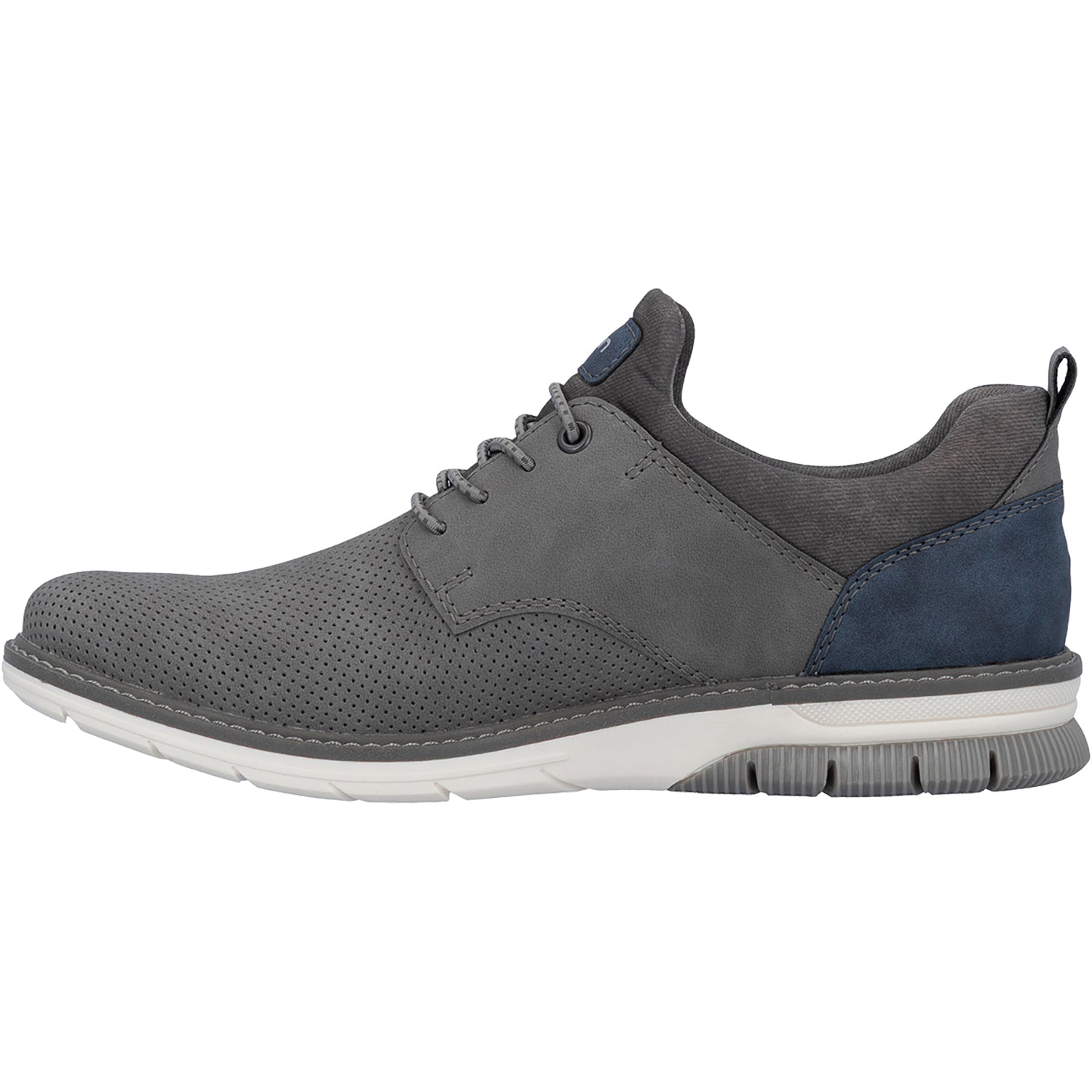 Rieker 14450-42 Men's Dress Lace Up Shoes Cenere/Denim/Rauch