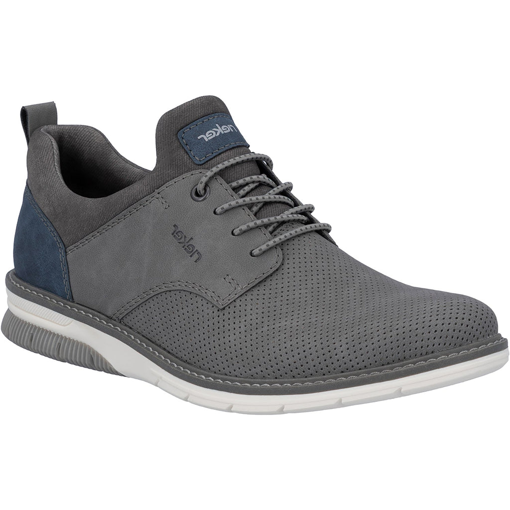 Rieker 14450-42 Men's Dress Lace Up Shoes Cenere/Denim/Rauch