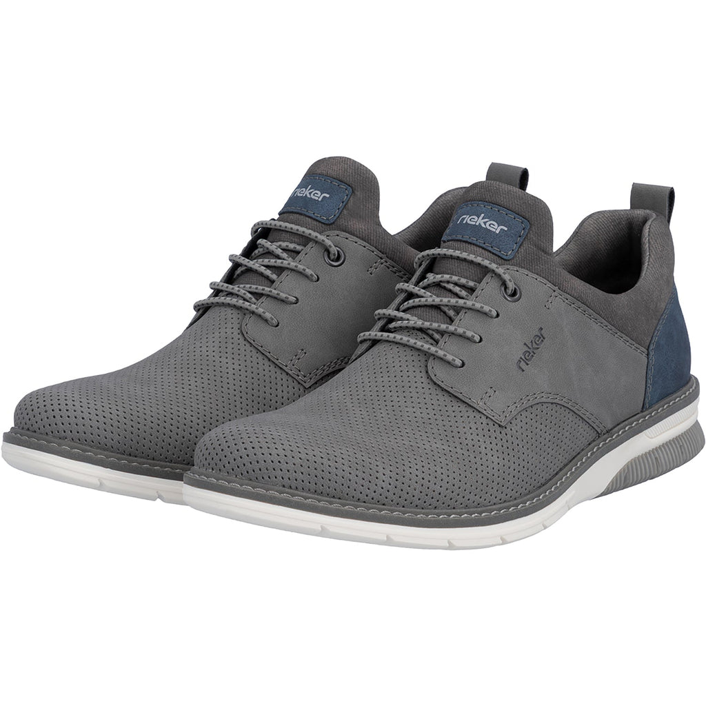 Rieker 14450-42 Men's Dress Lace Up Shoes Cenere/Denim/Rauch