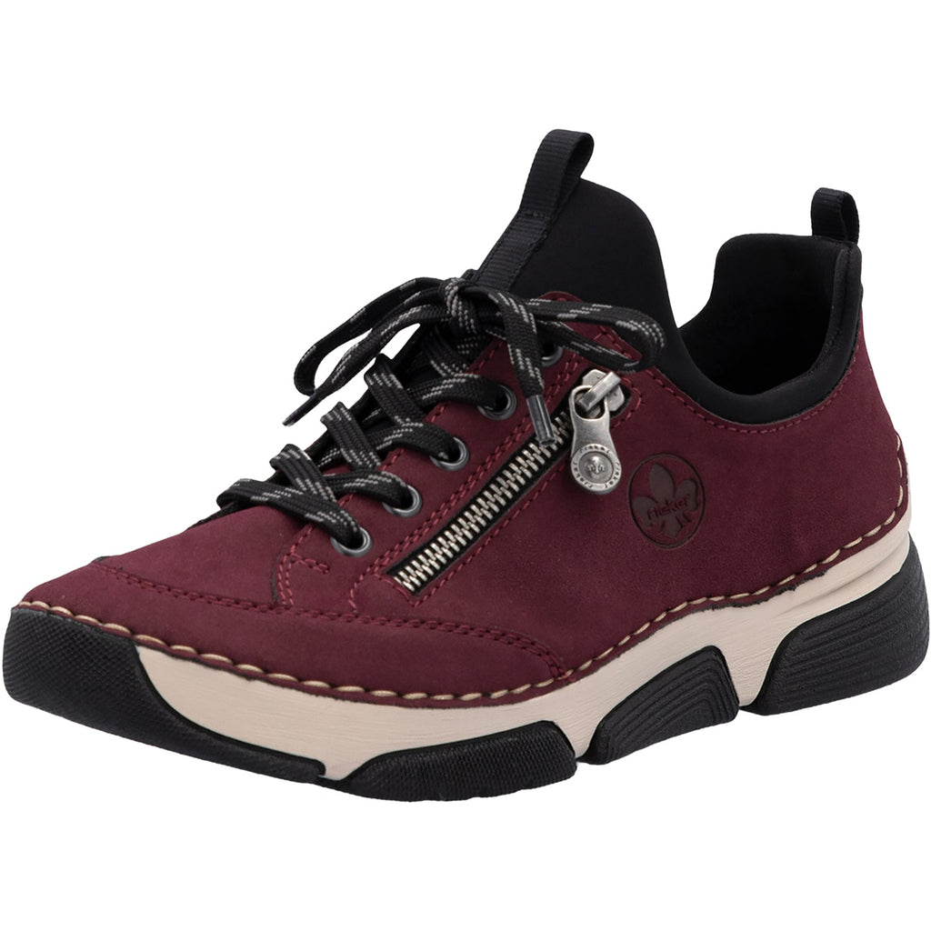 Rieker 45973-36 Angela  Women's Sporty Lace Up Shoes Bordeaux/Schwarz