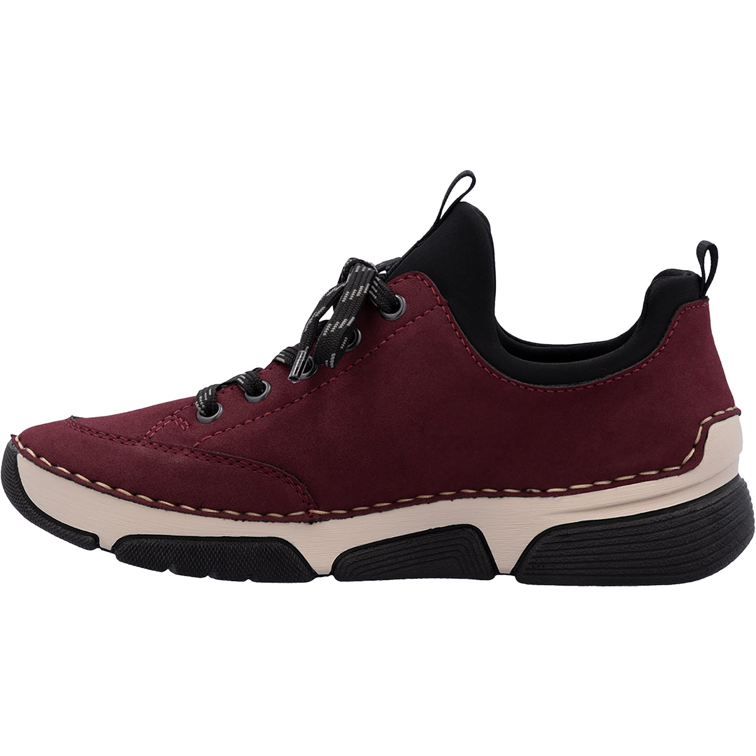 Rieker 45973-36 Angela  Women's Sporty Lace Up Shoes Bordeaux/Schwarz