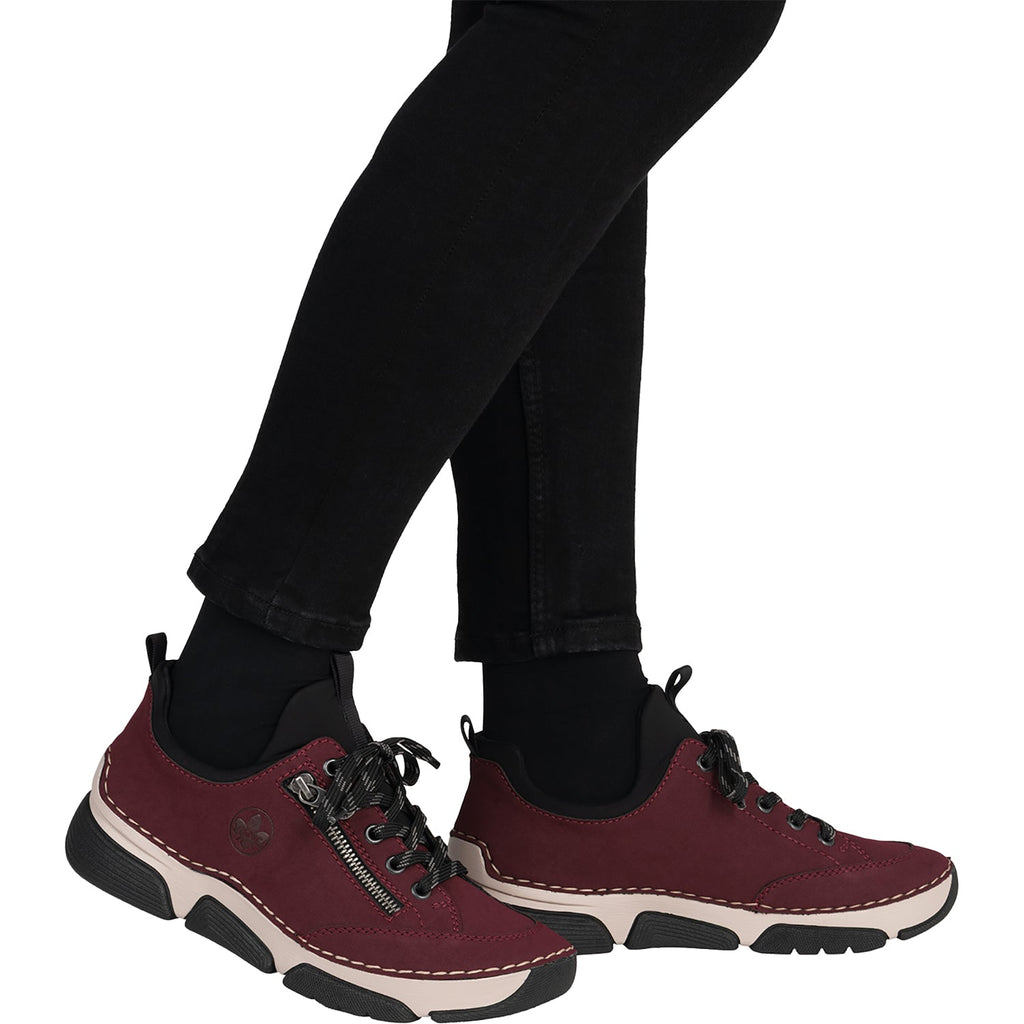 Rieker 45973-36 Angela  Women's Sporty Lace Up Shoes Bordeaux/Schwarz