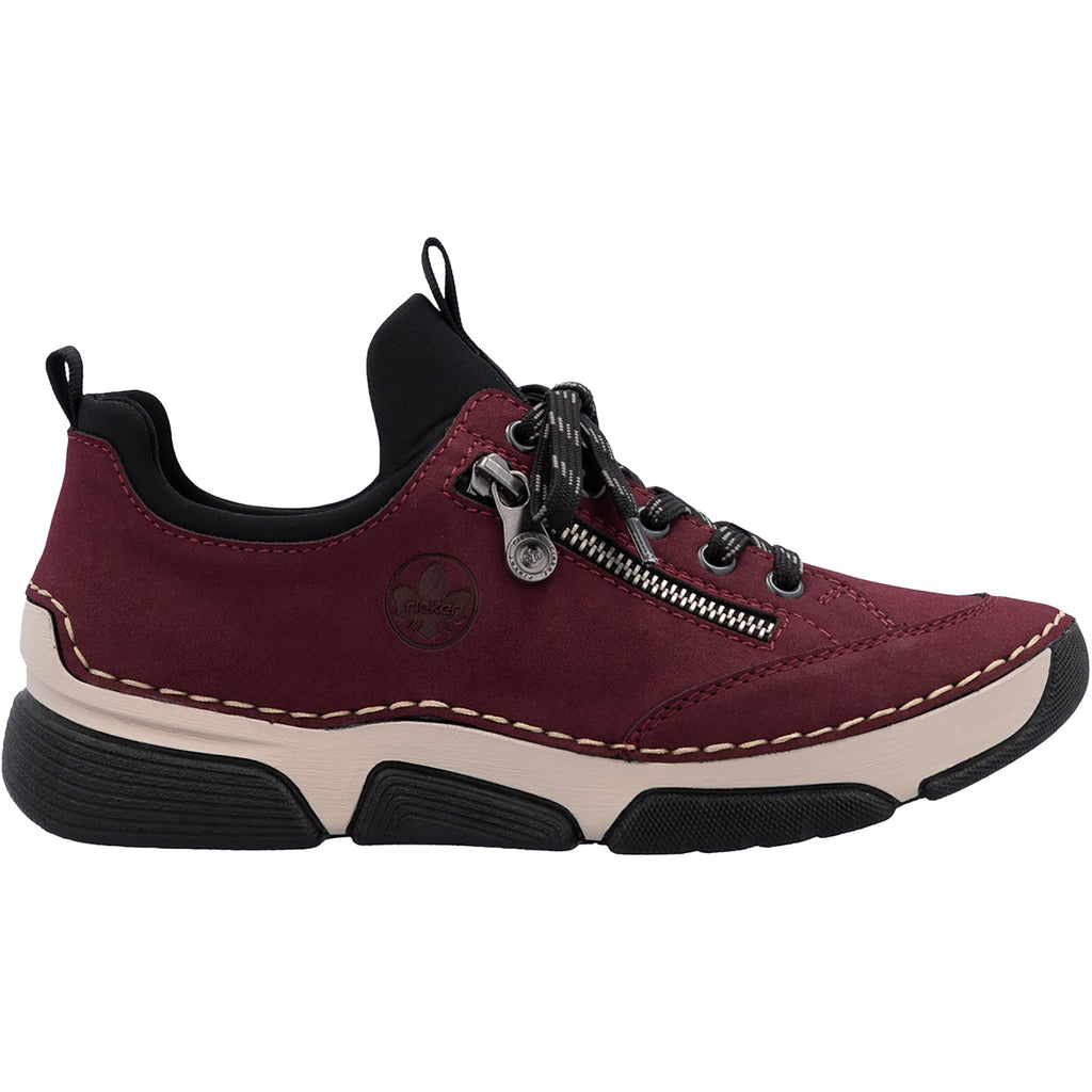 Rieker 45973-36 Angela  Women's Sporty Lace Up Shoes Bordeaux/Schwarz