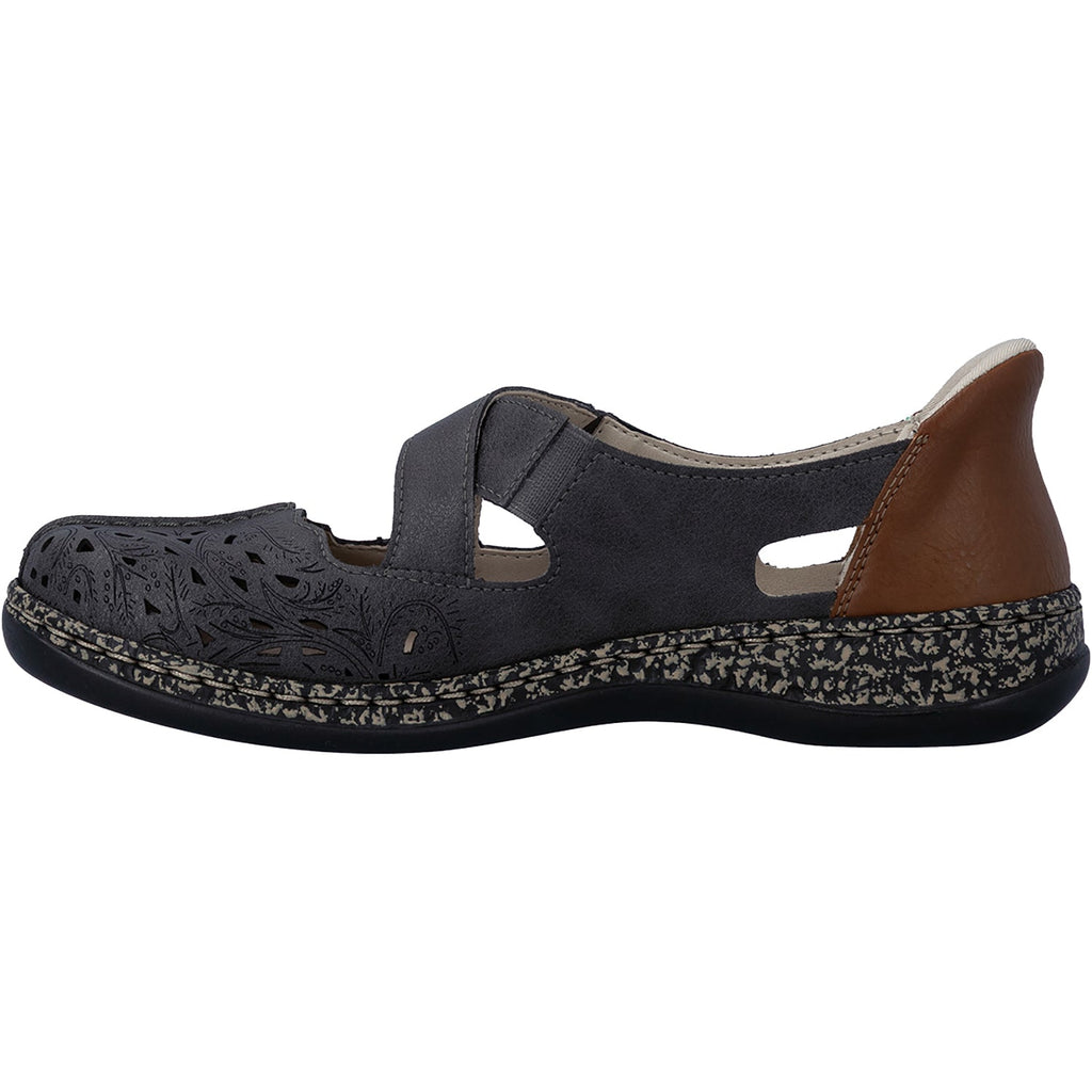 Rieker 46352-45 Women's Mary Janes Basalt/Cayenne