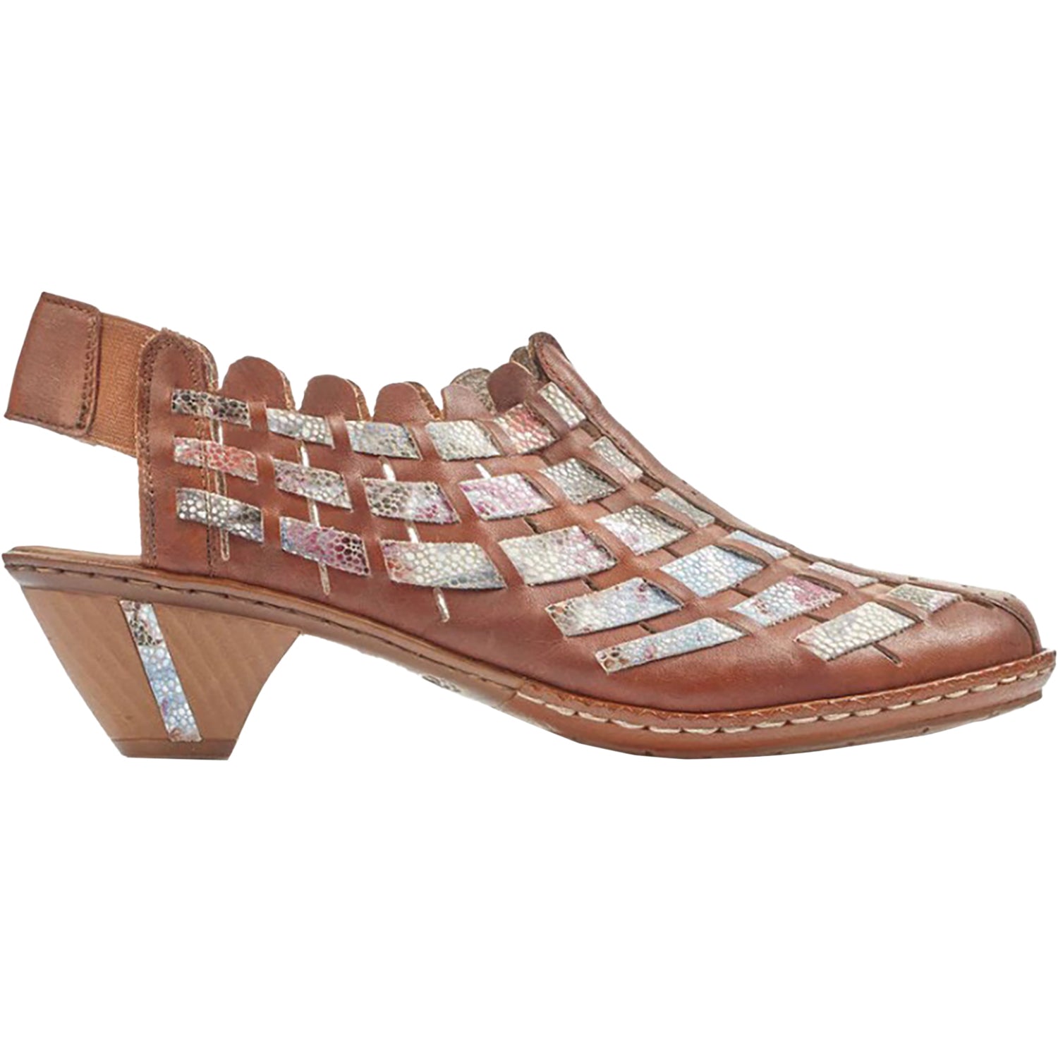 Rieker 46778-24 Sina Women's Dress Heels Reh/Weiss-Multi