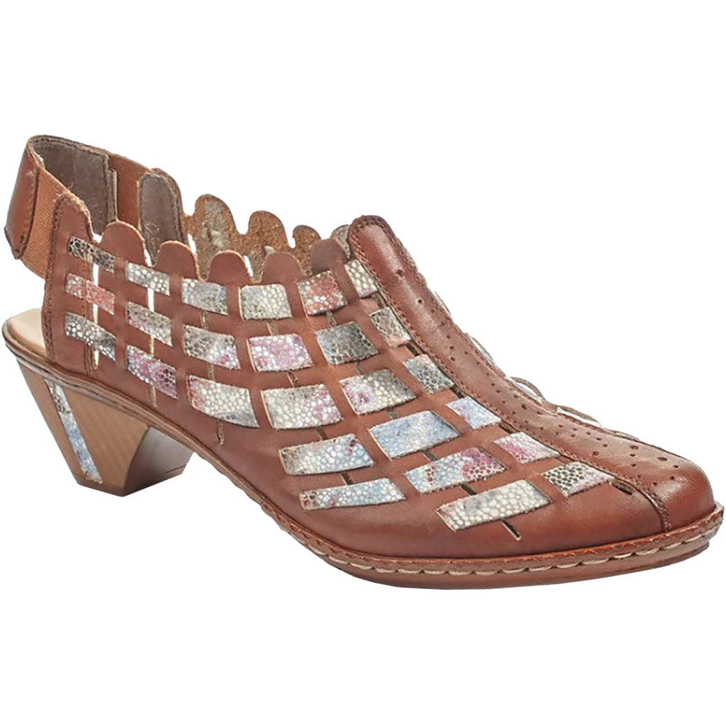 Rieker 46778-24 Sina Women's Dress Heels Reh/Weiss-Multi