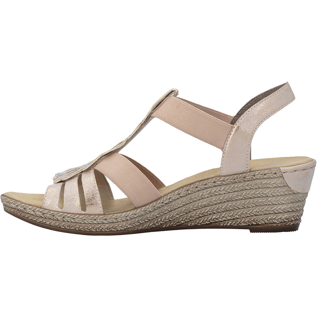 Rieker 62436-31 Fanni 36 Women's Sandals Rosegold