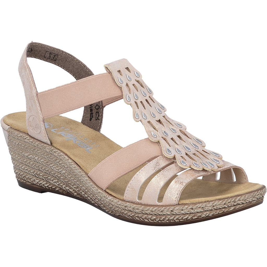 Rieker 62436-31 Fanni 36 Women's Sandals Rosegold