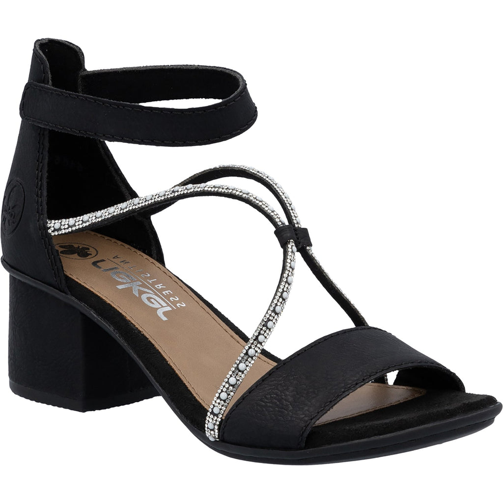 Rieker 64654-00 Women's Dress Heels Schwarz/Schwarz Eagle/Tubealino