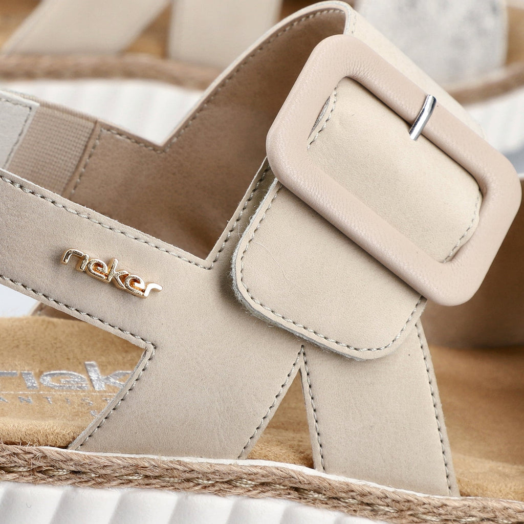 Rieker 69260-60 Rachel 60 Women's Sandals Beige Gold/Perle