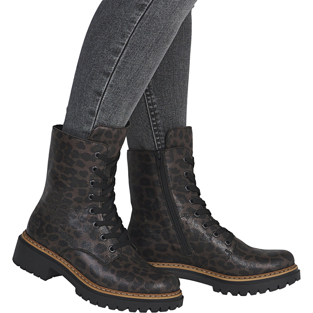 Rieker 72627-90 Women's Boots Grey Leprato Synthetic Leather