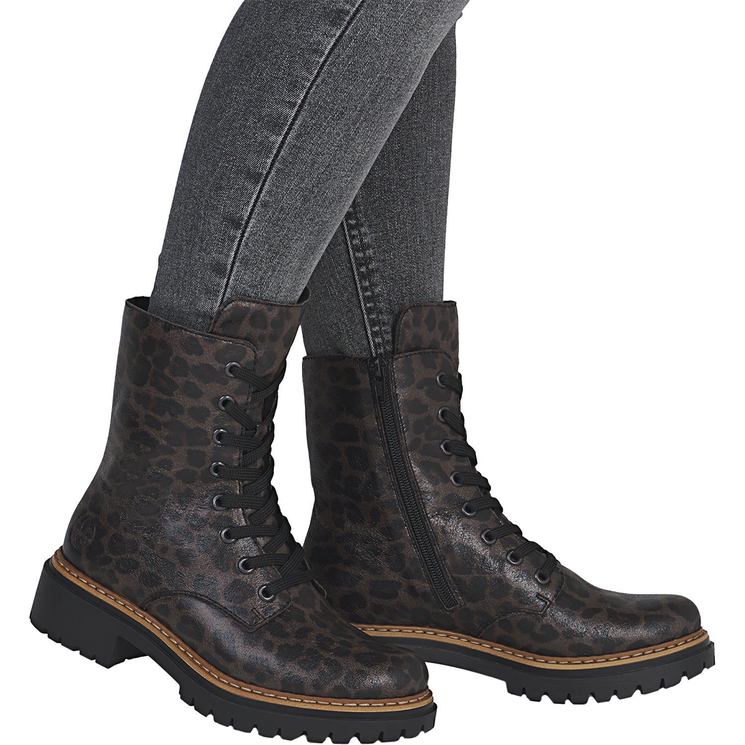Rieker 72627-90 Women's Boots Grey Leprato Synthetic Leather