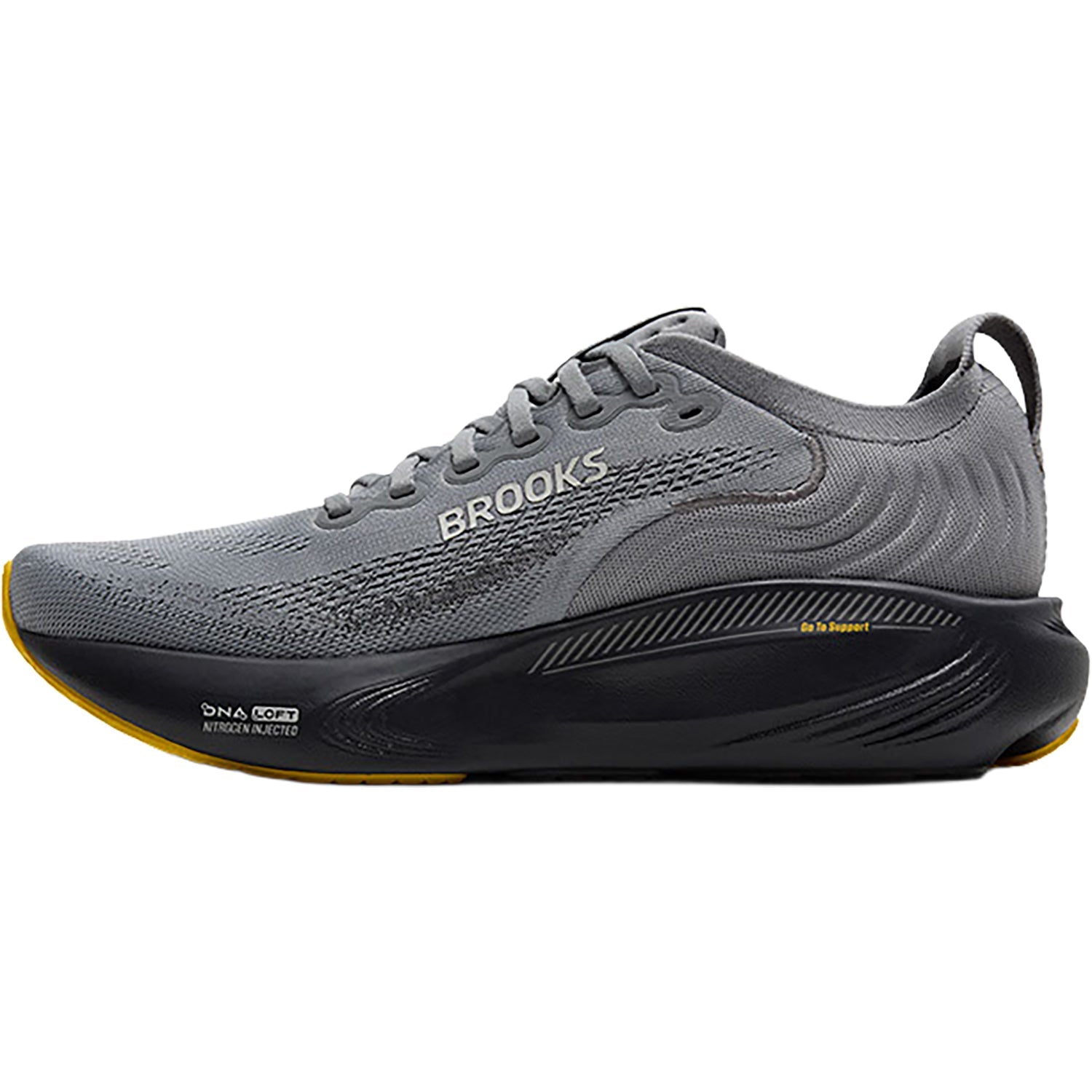 Brooks Adrenaline GTS 25 Primer Grey/Ebony/Jasmin (Stability Support) Men's Athletic Shoes Primer Grey /Ebony/Jasmin