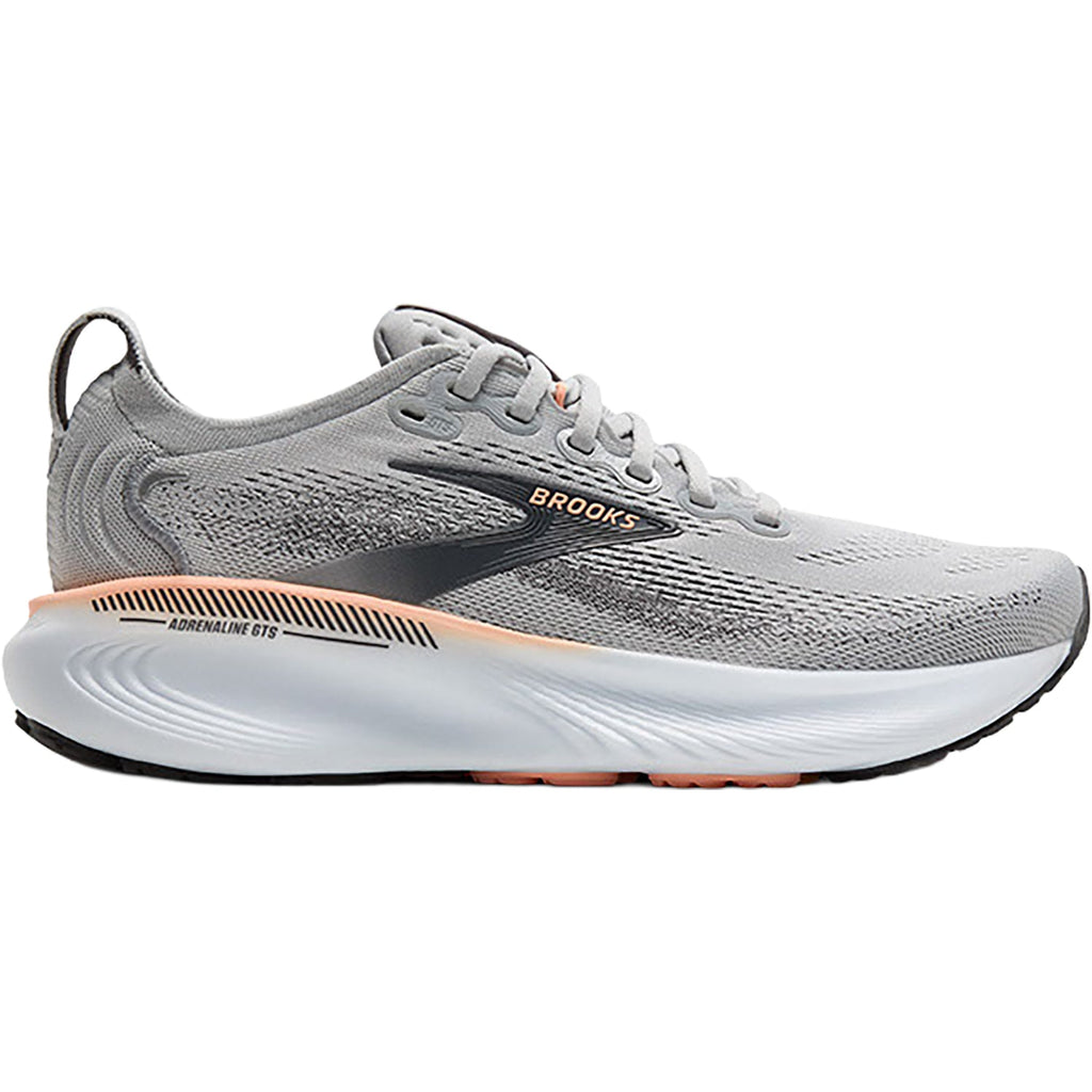 Brooks Adrenaline GTS 25 (Stability Support) Women's Athletic Shoes Grey/Blackened Pearl/Coral