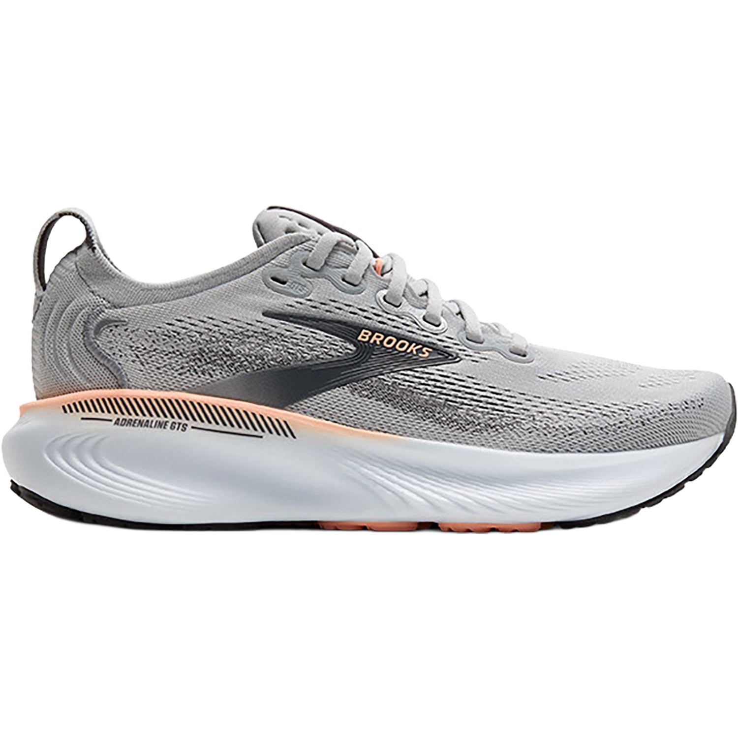 Brooks Adrenaline GTS 25 (Stability Support) Women's Athletic Shoes Grey/Blackened Pearl/Coral
