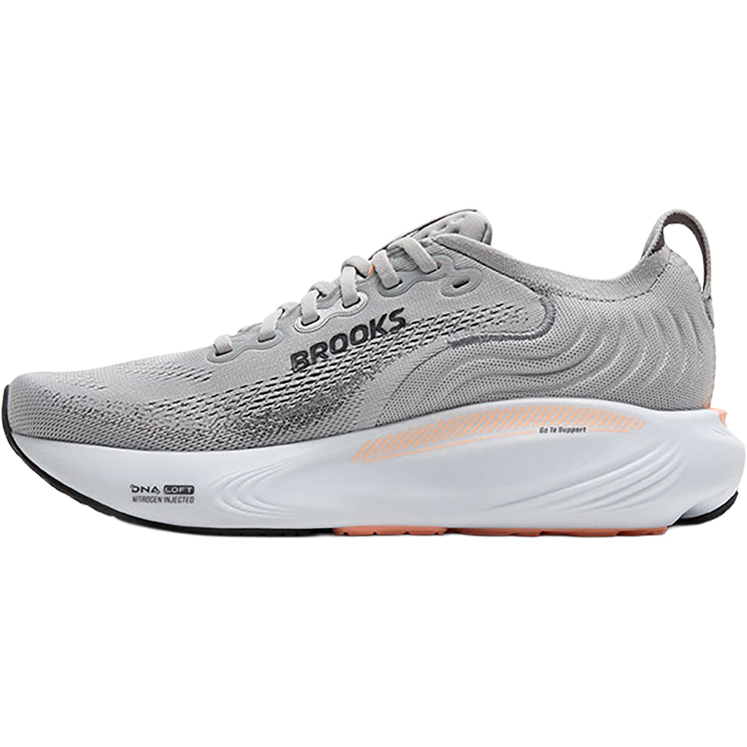 Brooks Adrenaline GTS 25 (Stability Support) Women's Athletic Shoes Grey/Blackened Pearl/Coral