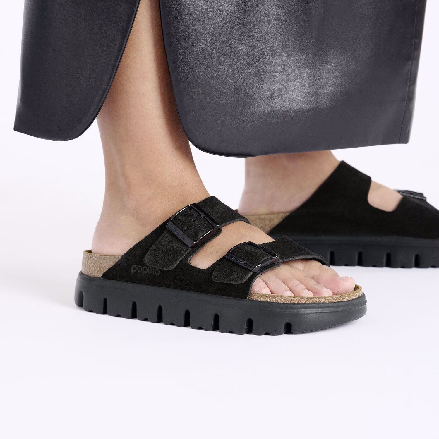 Birkenstock Arizona Chunky Women's Sandals Black Suede