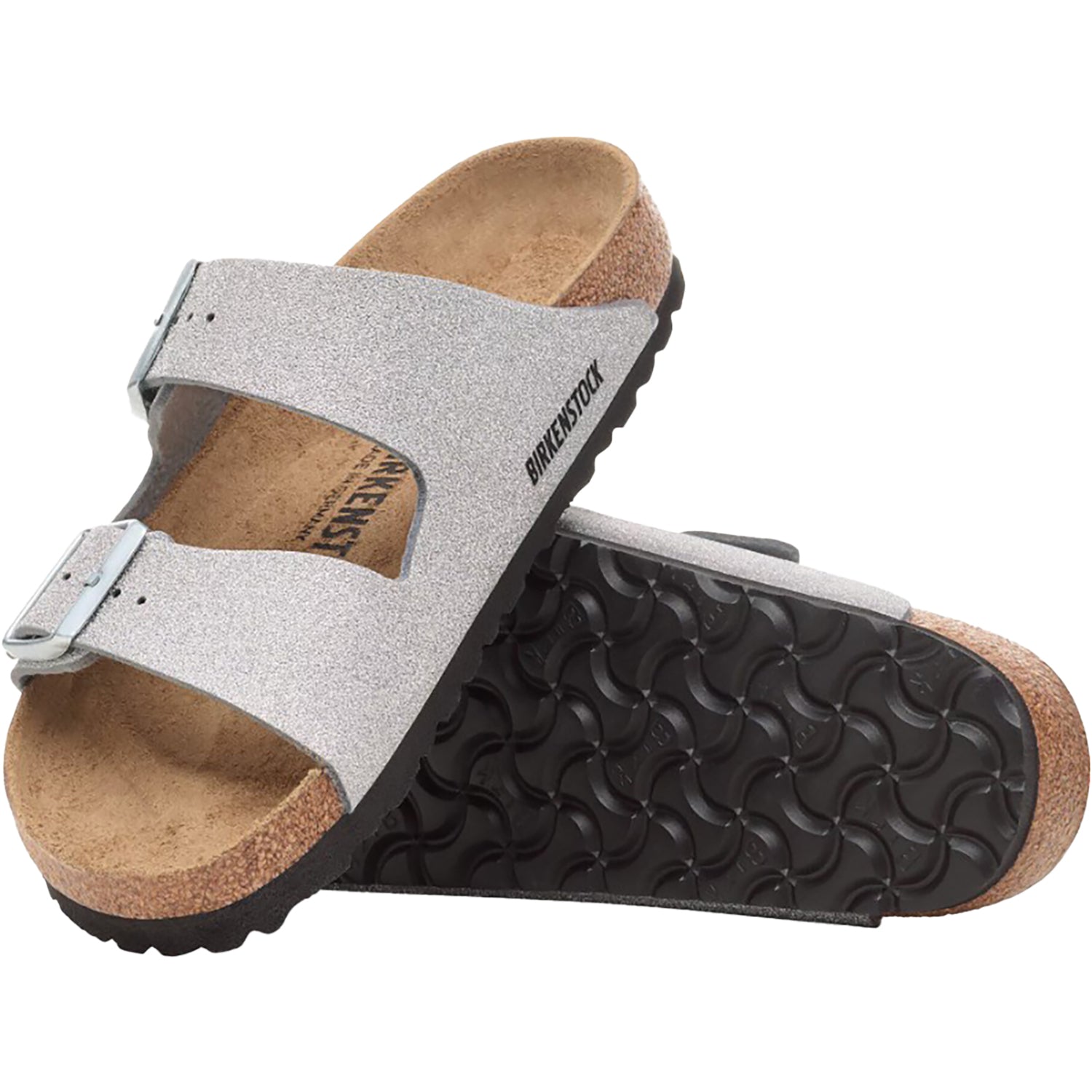 Birkenstock Arizona Women's Sandals Shiny Glitter Silver