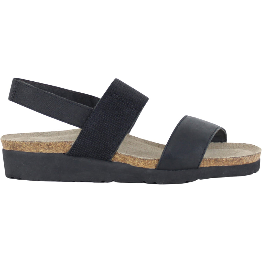 Naot Amy Women's Sandals Shiny Black Leather/Black Elastic