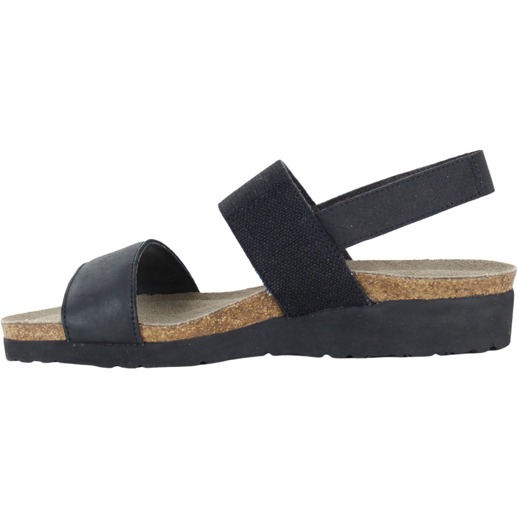 Naot Amy Women's Sandals Shiny Black Leather/Black Elastic
