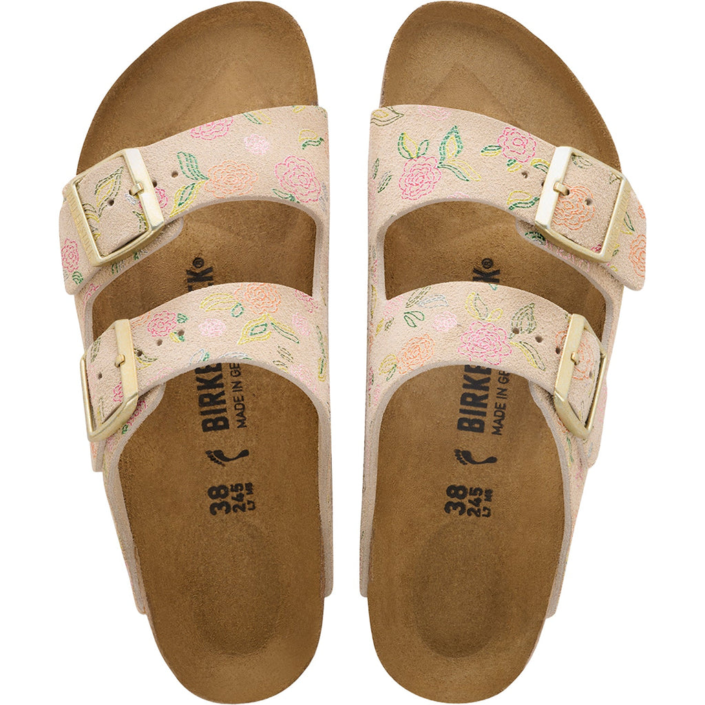 Birkenstock Arizona Flowers Women's Sandals Sandcastle Suede