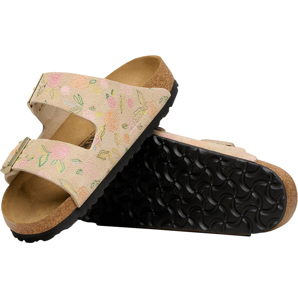 Birkenstock Arizona Flowers Women's Sandals Sandcastle Suede