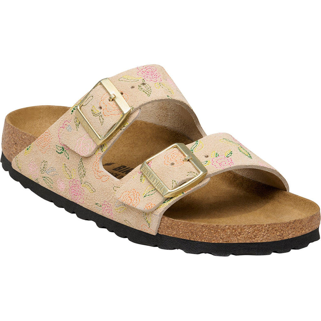 Birkenstock Arizona Flowers Women's Sandals Sandcastle Suede