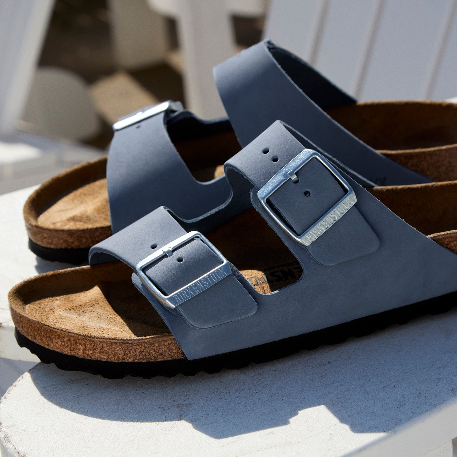 Birkenstock Arizona Women's Sandals Stone Blue Nubuck