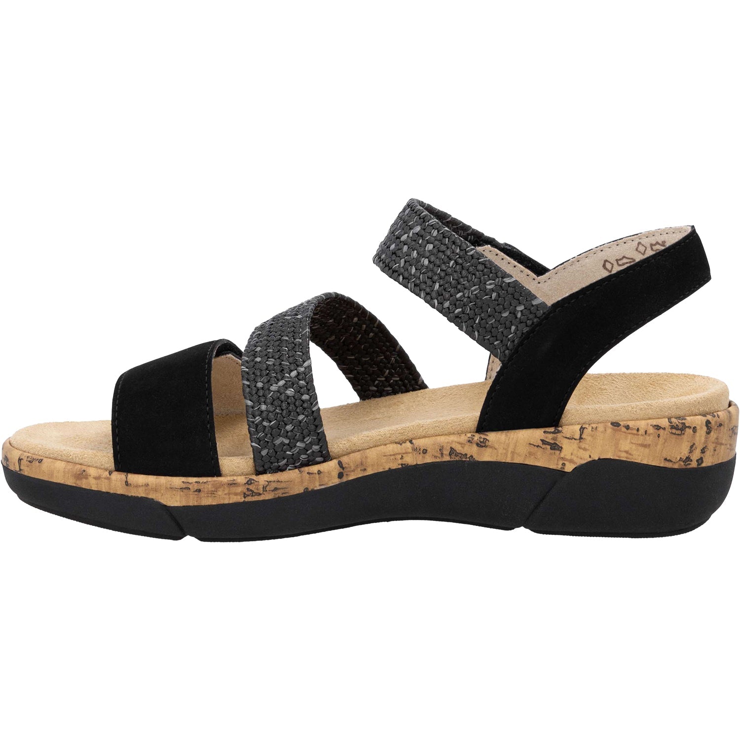 Remonte R6861-02 Women's Sandals Black Woven Stretch