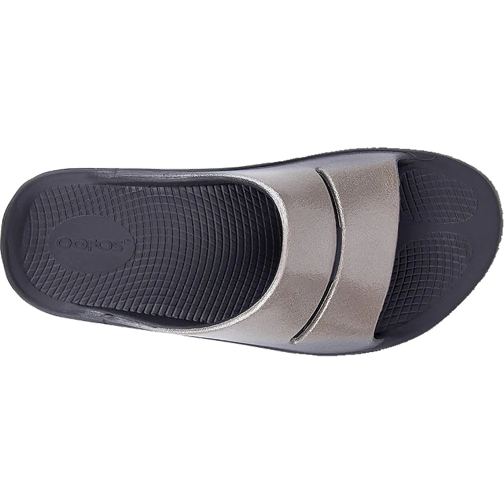 OOFOS OOahah Luxe Women's Recovery Slide Sandals Latte Synthetic