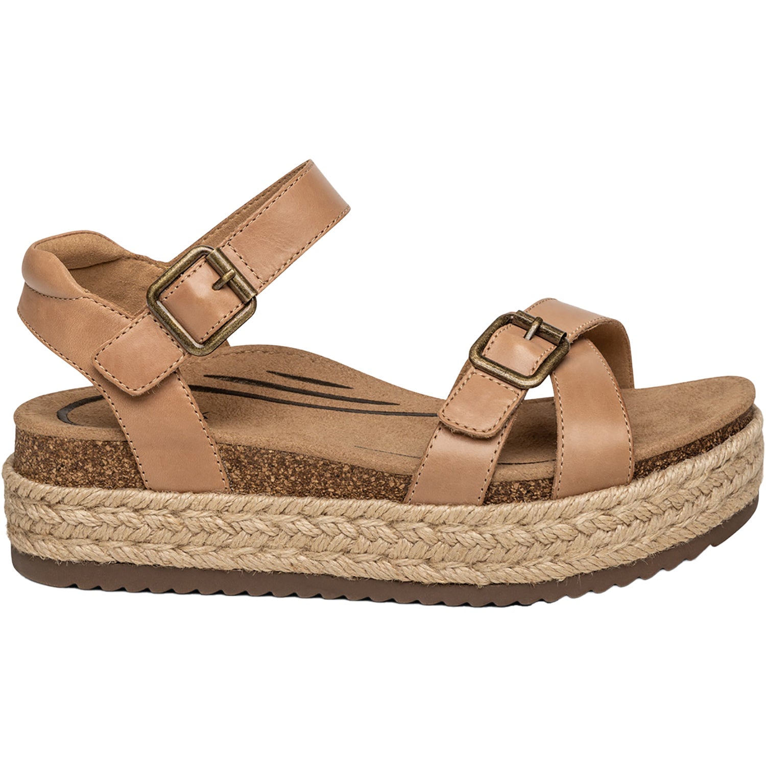 Aetrex Paula Women's Espadrille Sandals Aetrex Paula Camel Leather