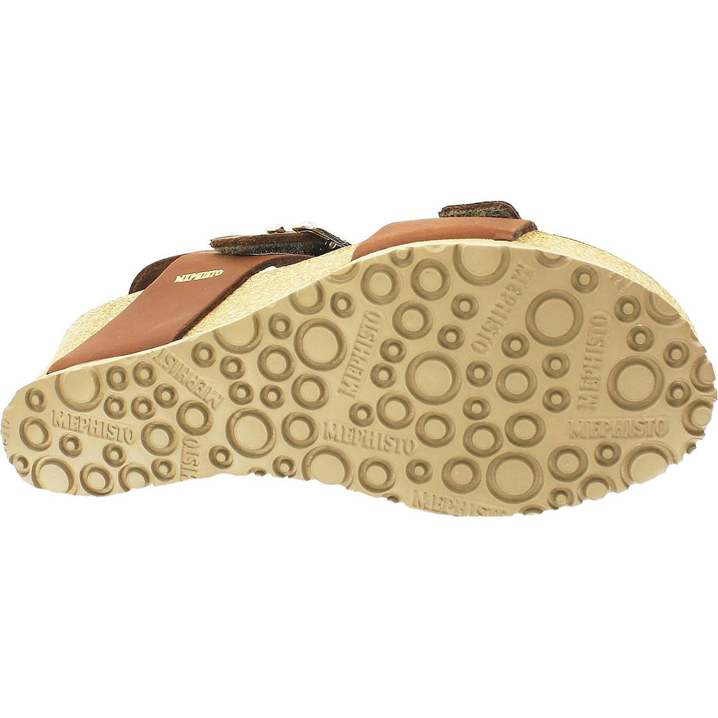 Mephisto Lissandra Women's Wedge Sandals Chestnut Leather