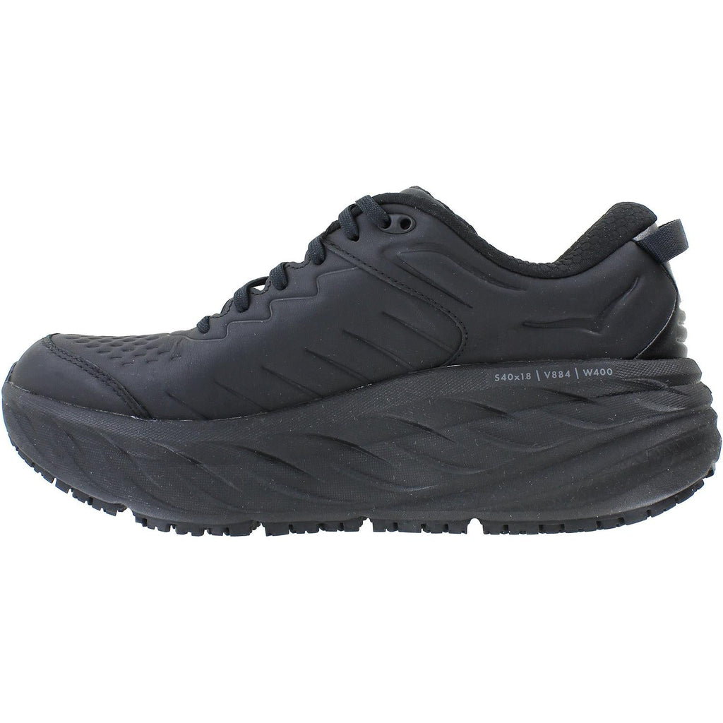 Hoka Bondi SR (Neutral Support) Men's Walking Shoes Black Leather