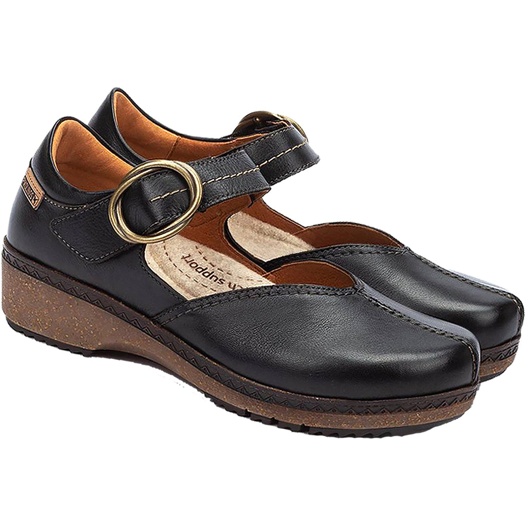 Pikolinos Granada W0W-4837 Women's Mary Janes Black Leather