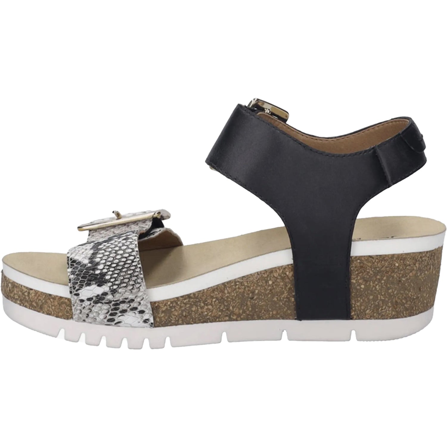 Josef Seibel Quinn 02 Women's Wedges Black Snake