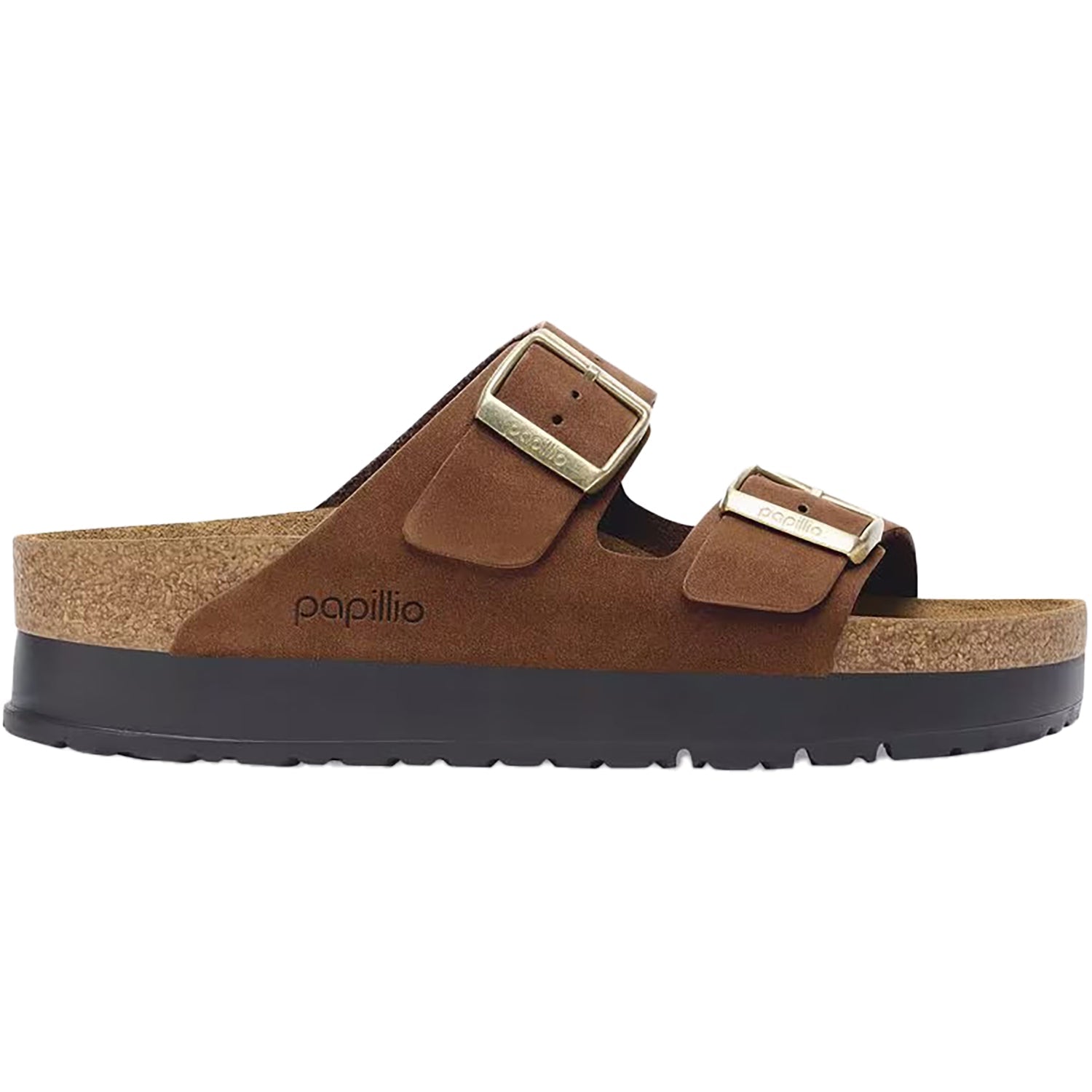 Birkenstock Arizona Platform Women's Sandals Dark Tea Nubuck