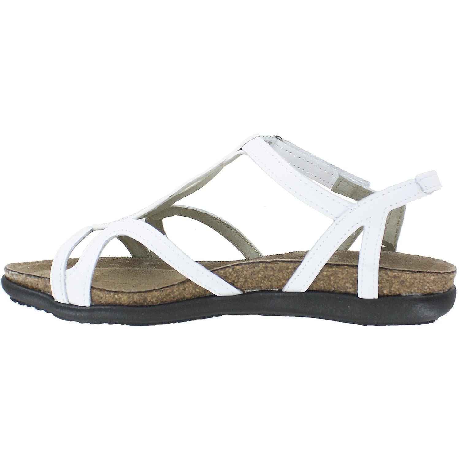 Naot Tamara Women's Strappy Sandals White Leather W/Silver Rivets