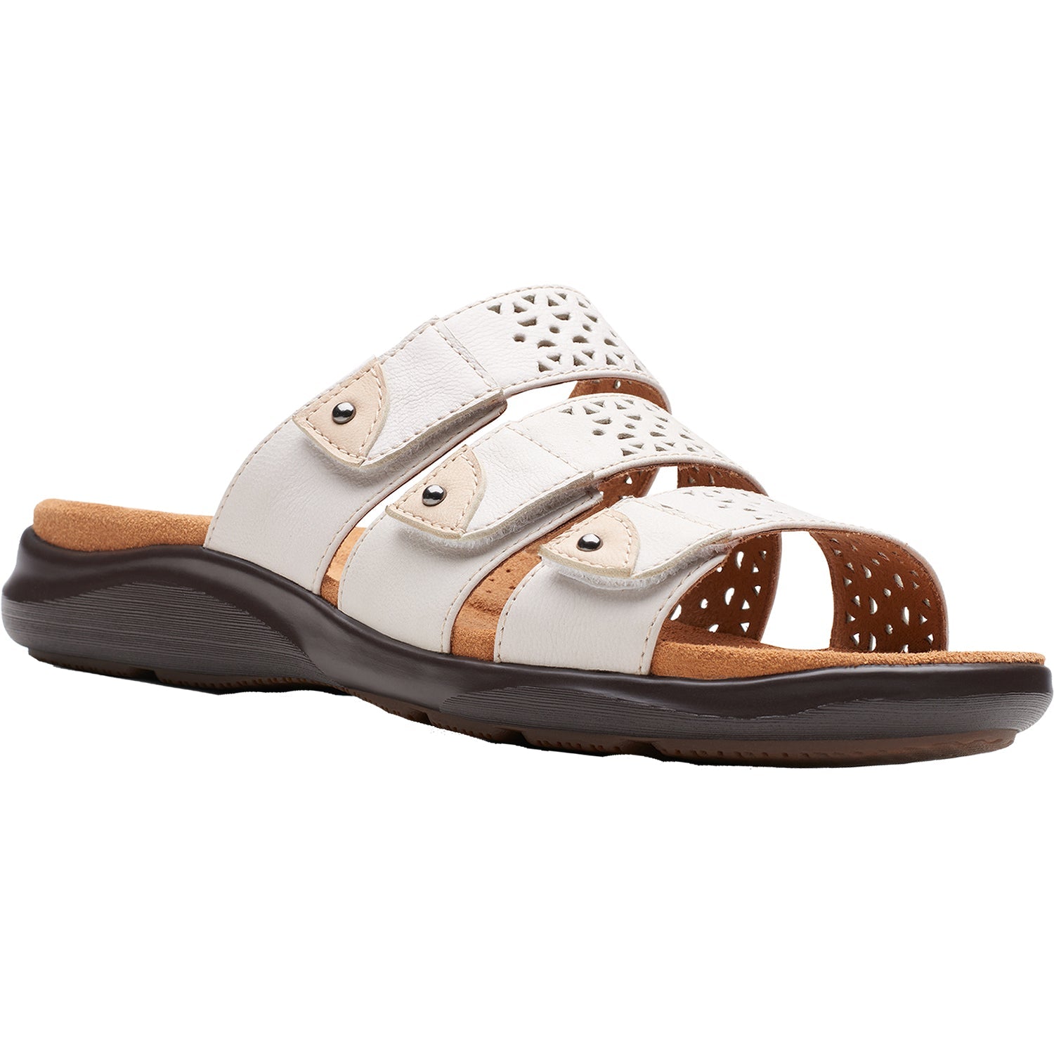 Clarks Kitly Walk Women's Slide Sandals White Leather
