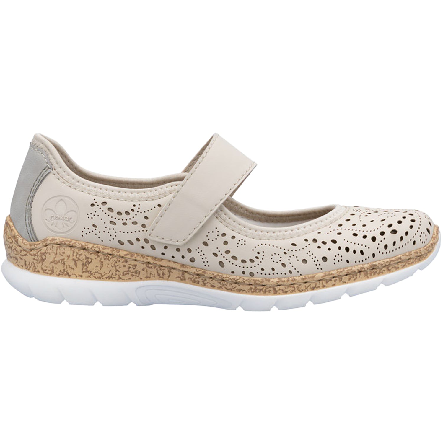 Rieker N4299-60 Stretch Women's Shoes Perle/Cement/Cream