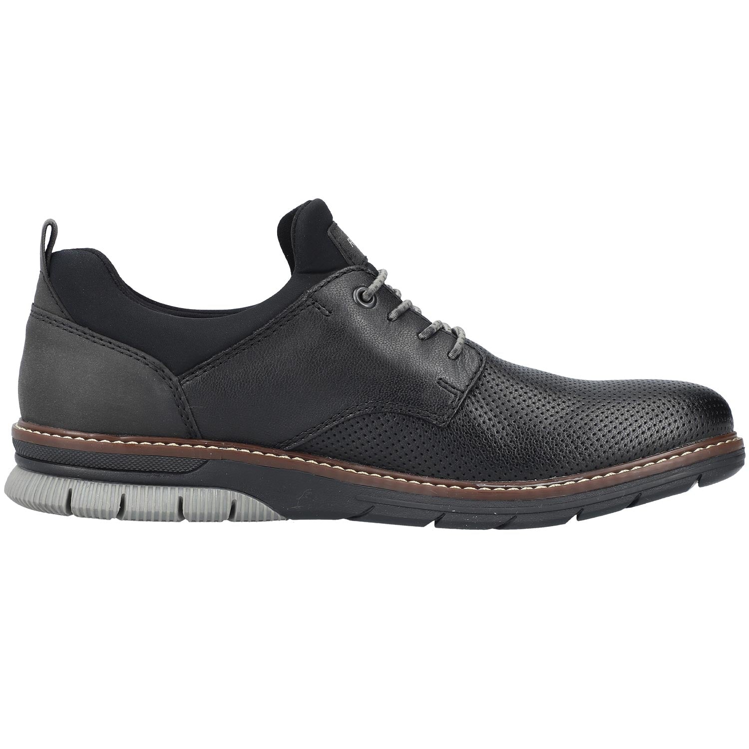 Rieker 14450-00 Dustin 50 Men's Walking Shoes Black Synthetic
