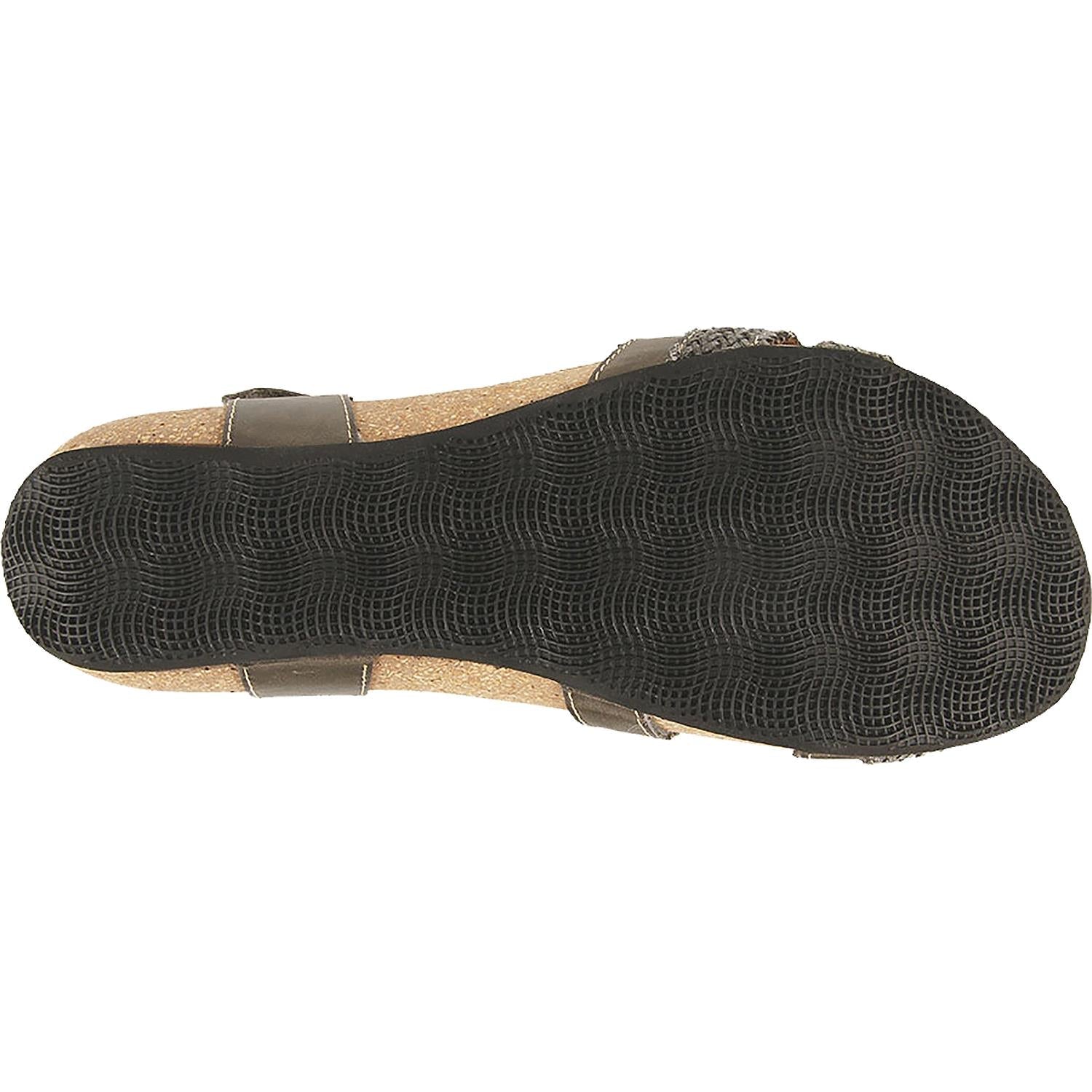 Taos Trulie Women's Backstrap Sandals Dark Grey Leather