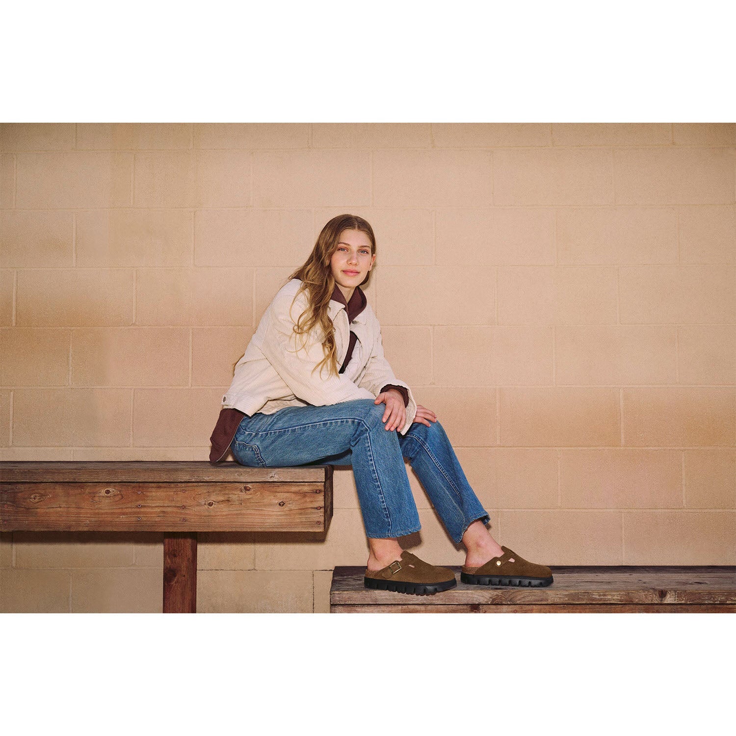 Birkenstock Boston Chunky Women's Clogs Dark Tea Suede