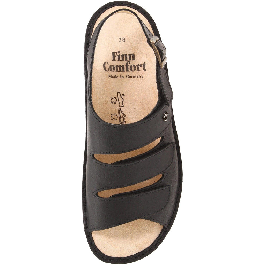 Finn Comfort Sylt Soft Women's Backstrap Sandals Black Nappa Leather