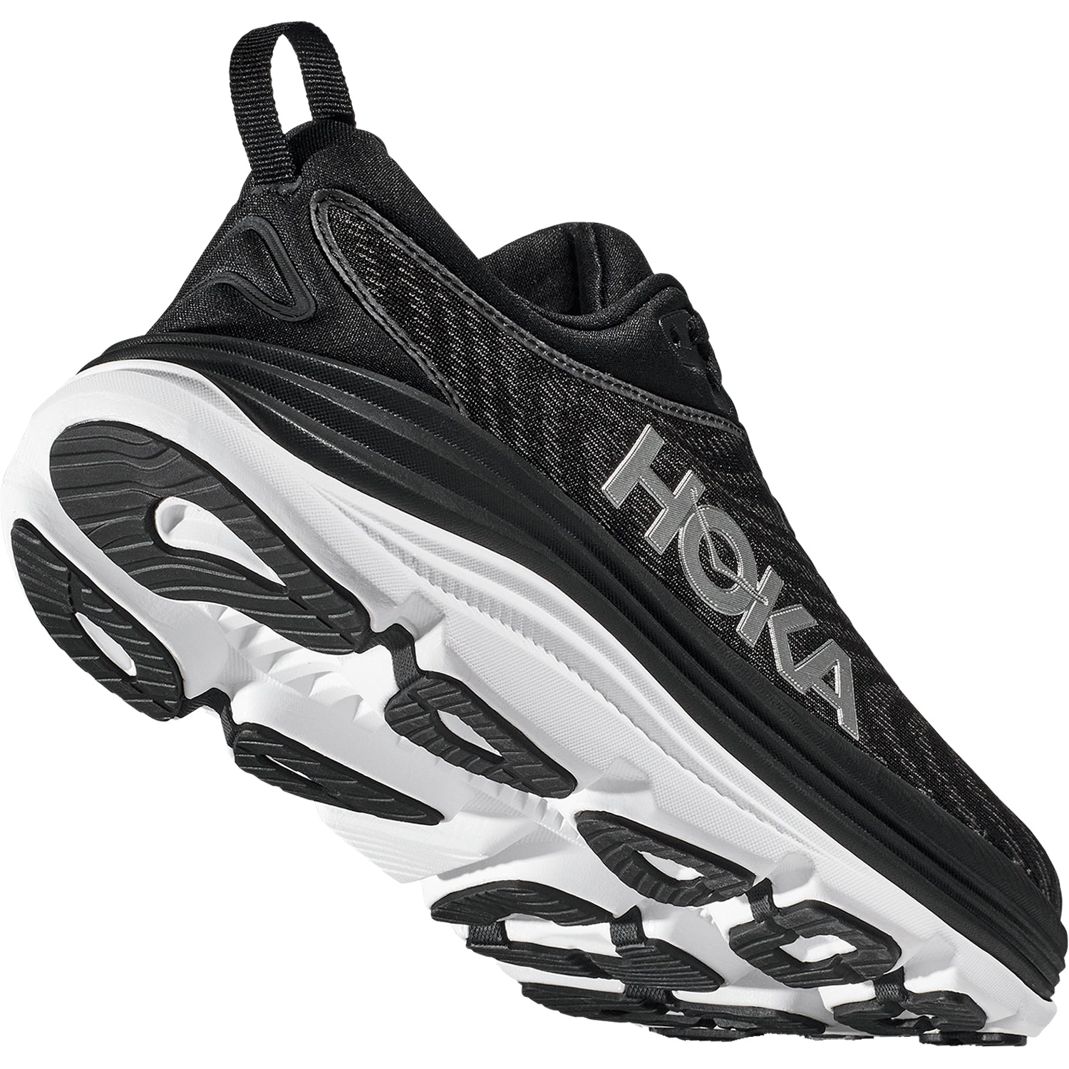 Hoka Gaviota 5 (Stability Support) Men's Everyday Running Shoes Black/White Mesh