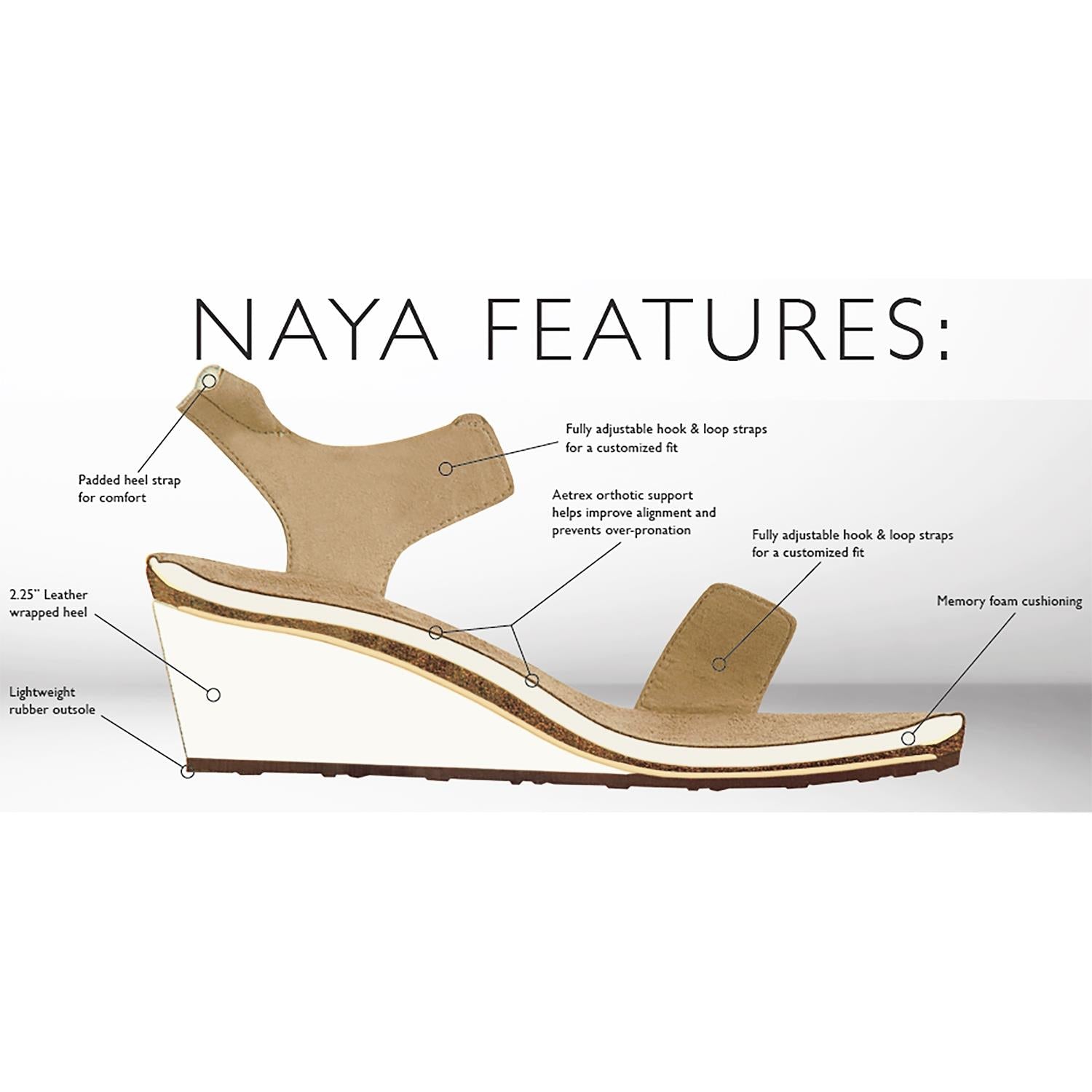 Aetrex Naya Women's Sandals White Leather