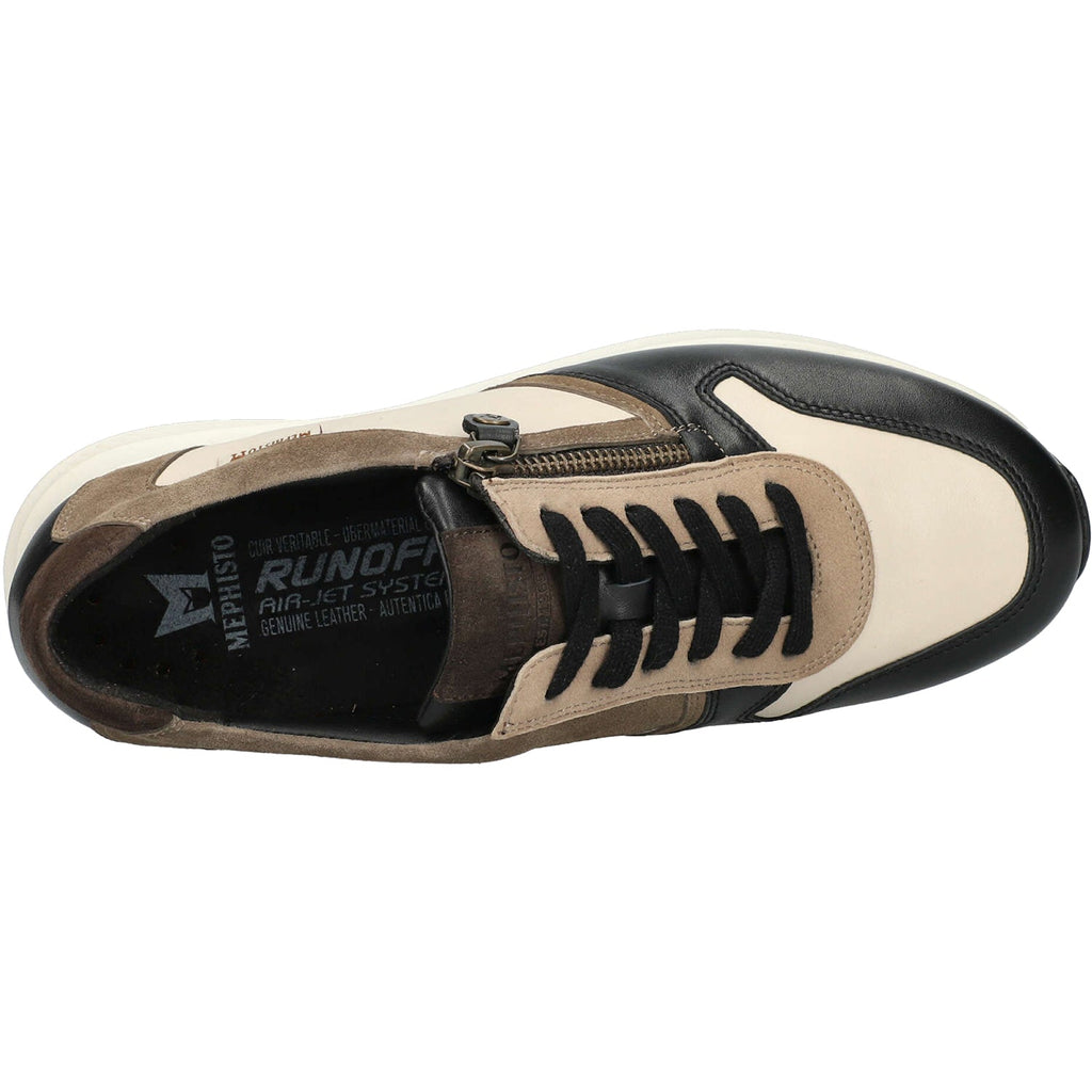 Mephisto Kim Grained Women's Zip Sneakers Black/Fog