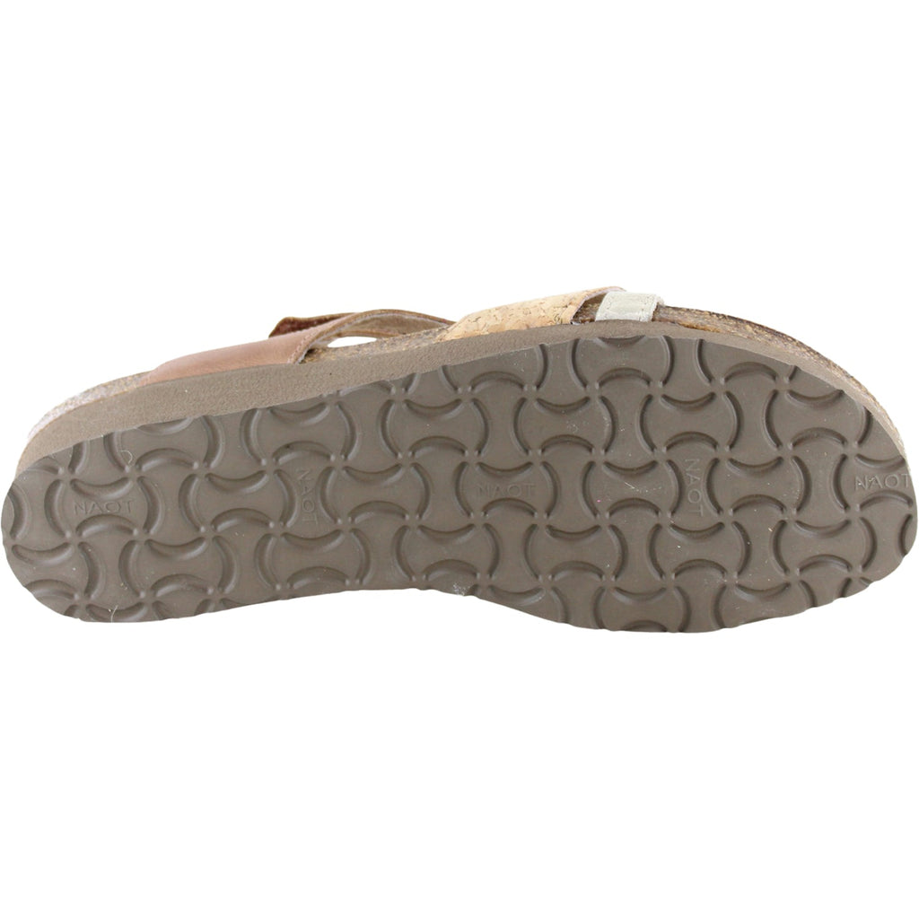 Naot Sophia Women's Sandals Latte Brown/Cork Lthr/Radiant Gold Leather