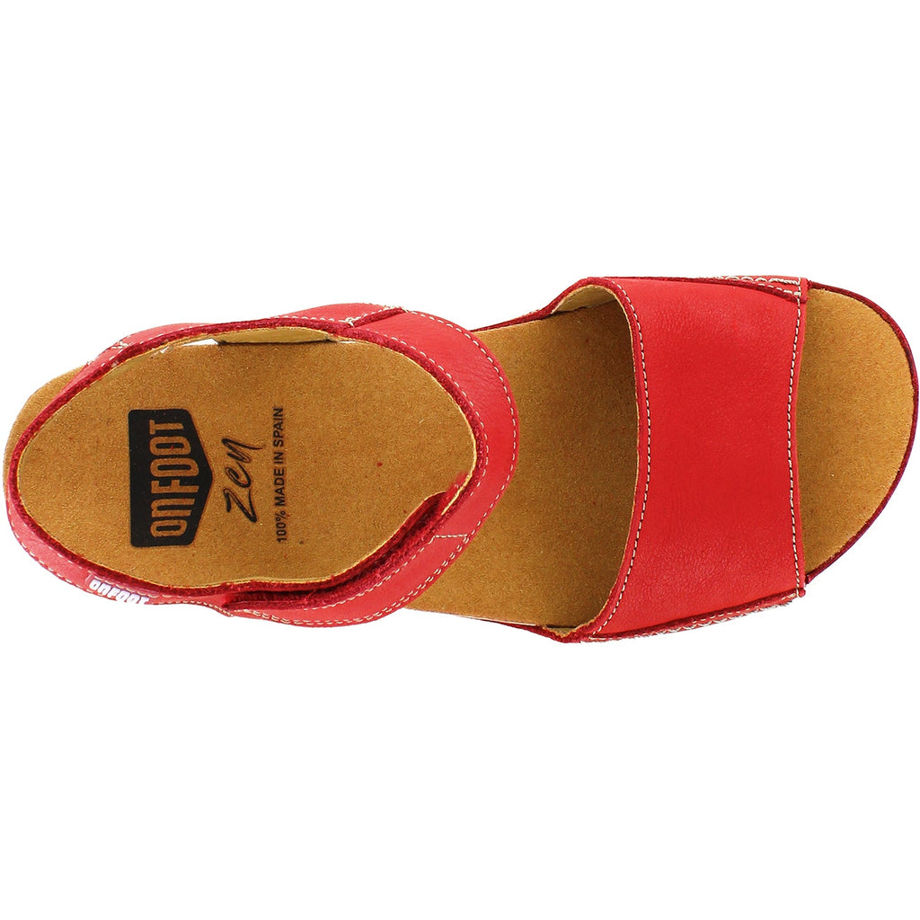 On Foot Cynara 203 Tucson Women's Platform Sandals Red Leather