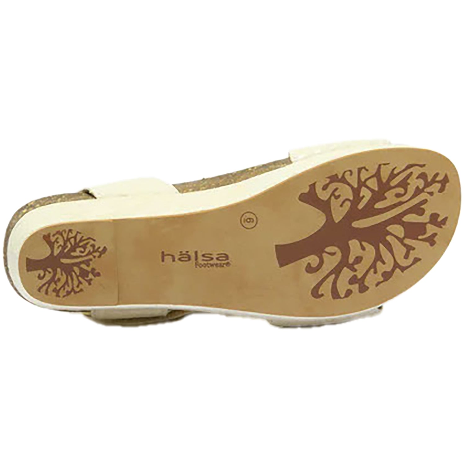 Halsa Giselle Women's Wedge Sandals Ivory/Metallic Flower Leather